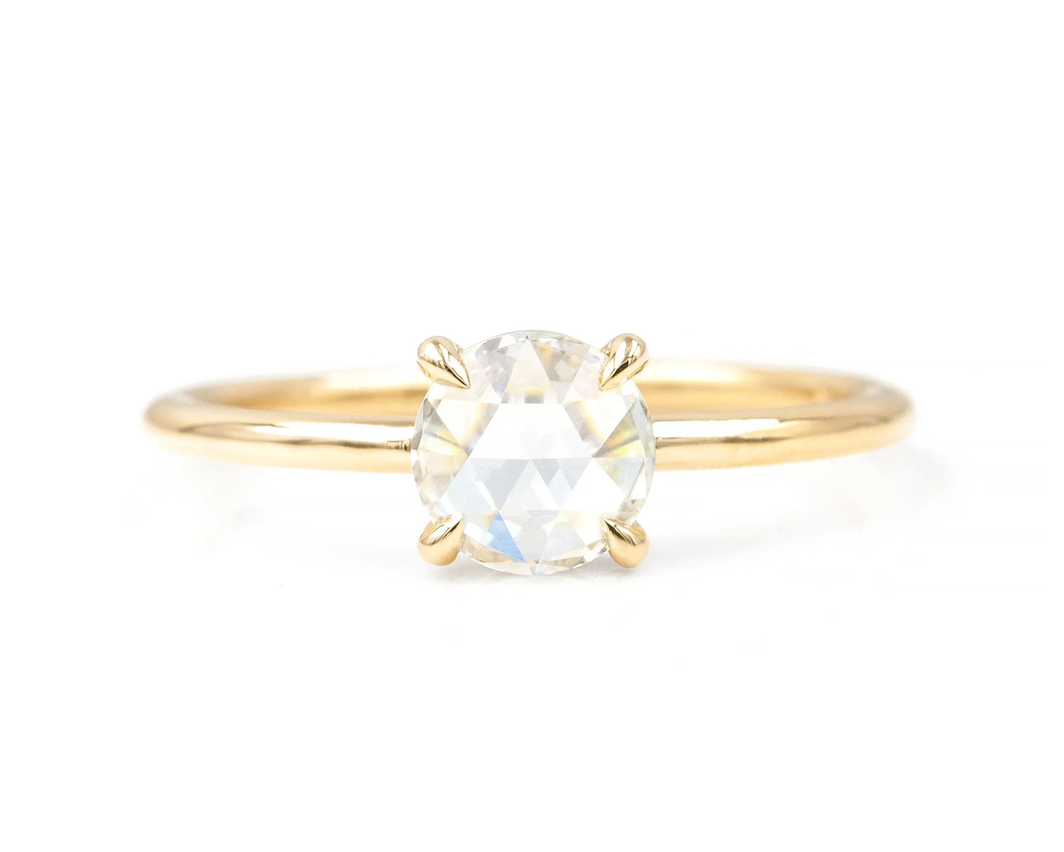 0.87-Carat Round Rose Cut Diamond Solitaire