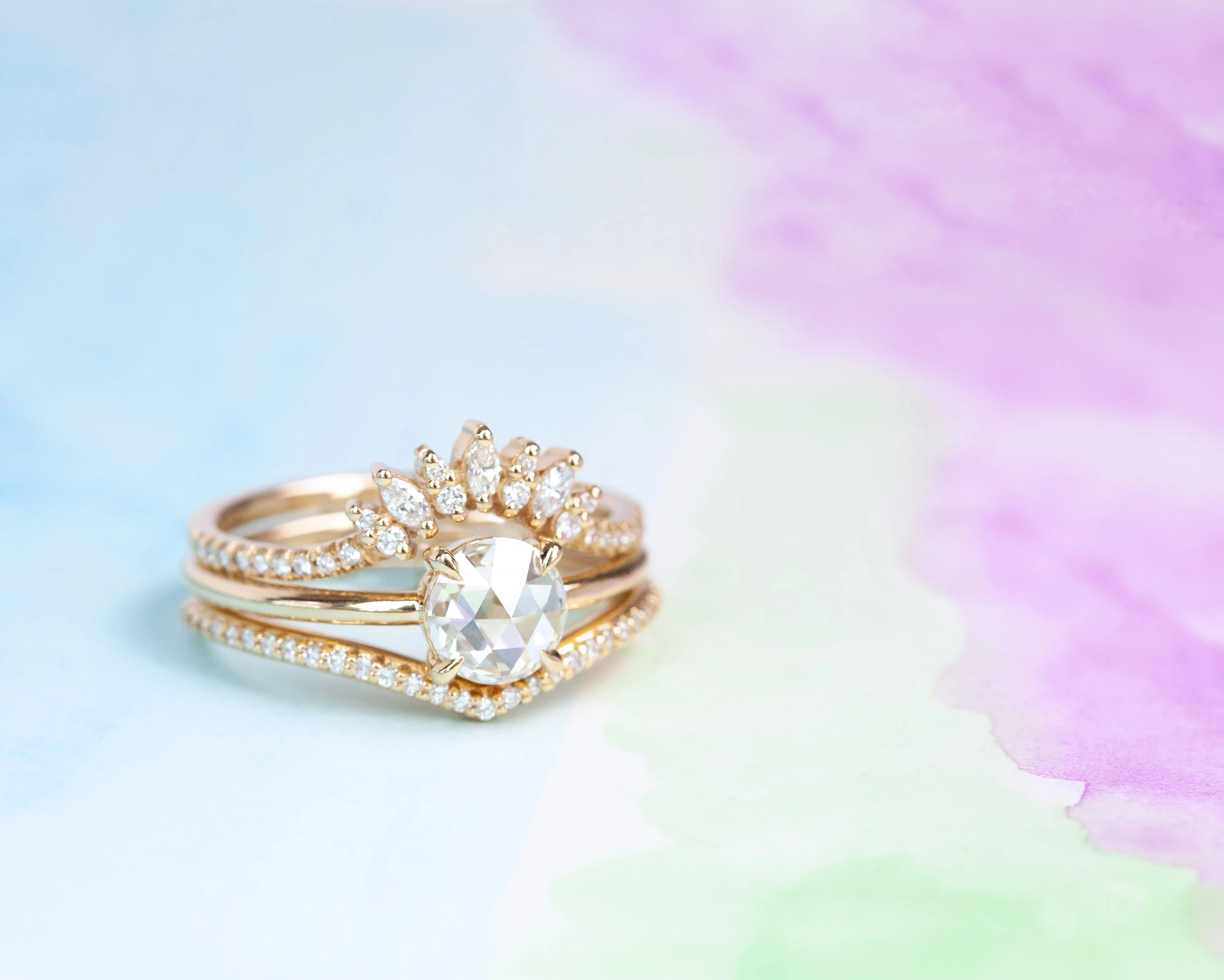 0.87-Carat Round Rose Cut Diamond Solitaire