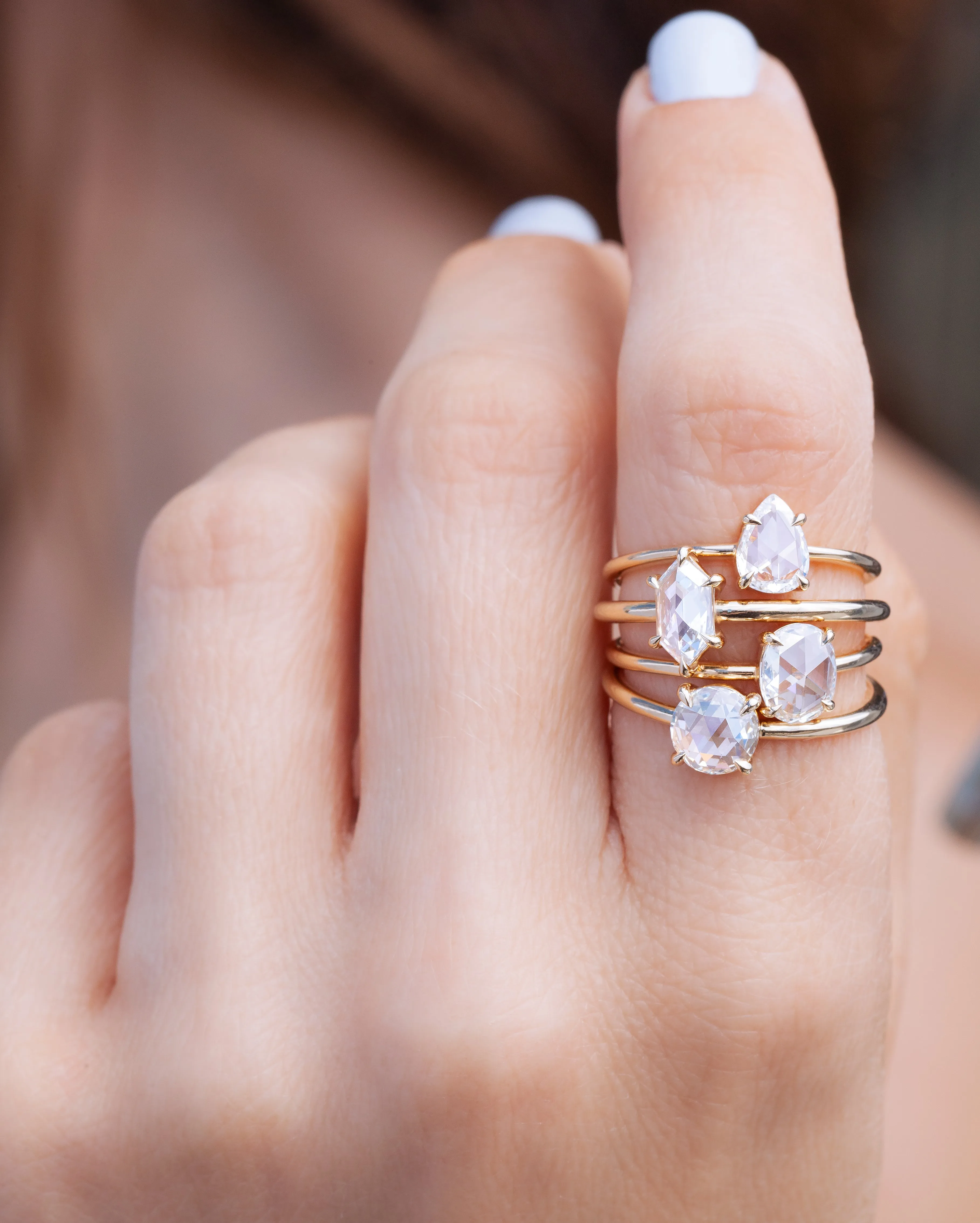 0.87-Carat Round Rose Cut Diamond Solitaire