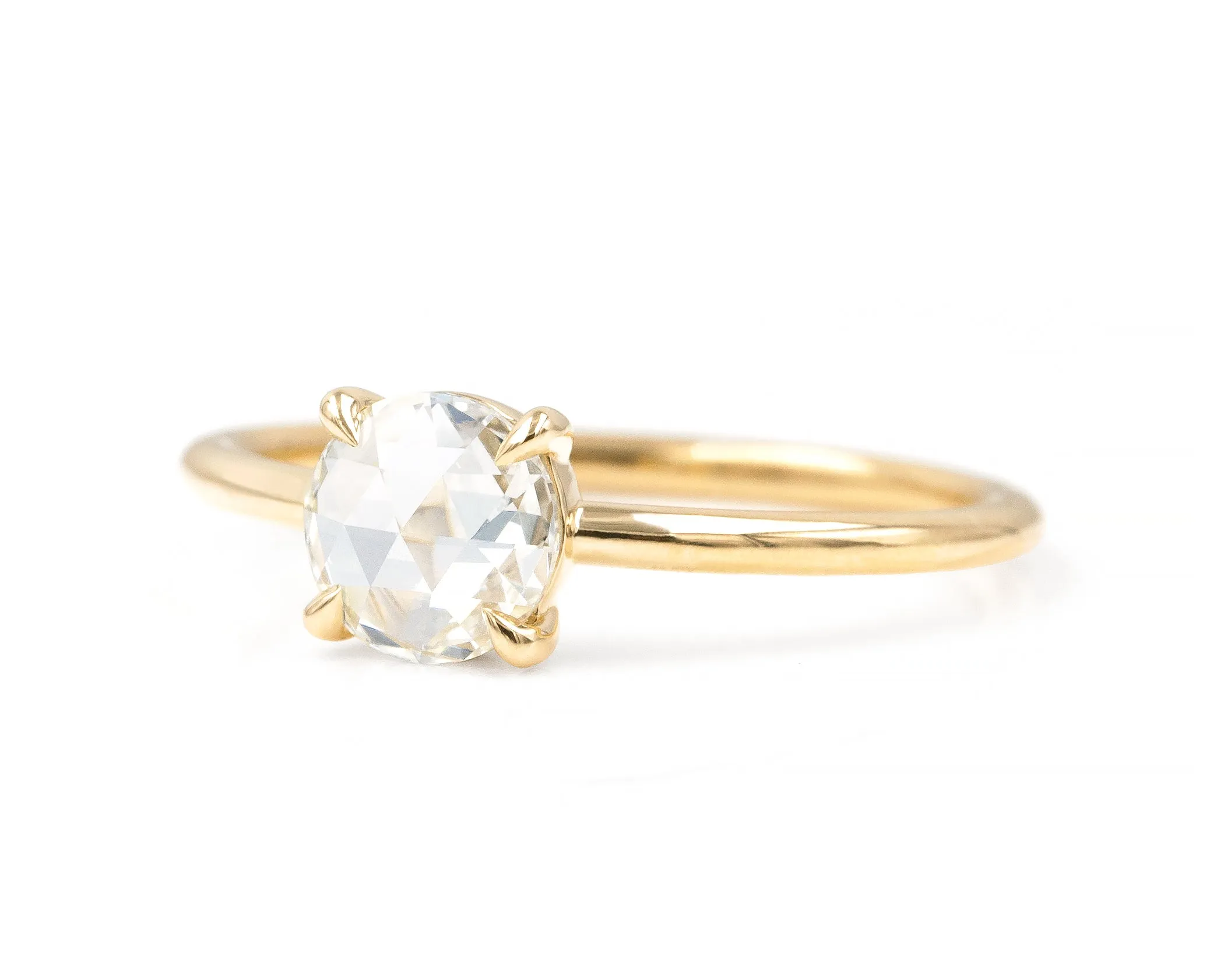 0.87-Carat Round Rose Cut Diamond Solitaire
