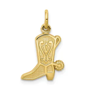10k Solid Polished Cowboy Boot Charm