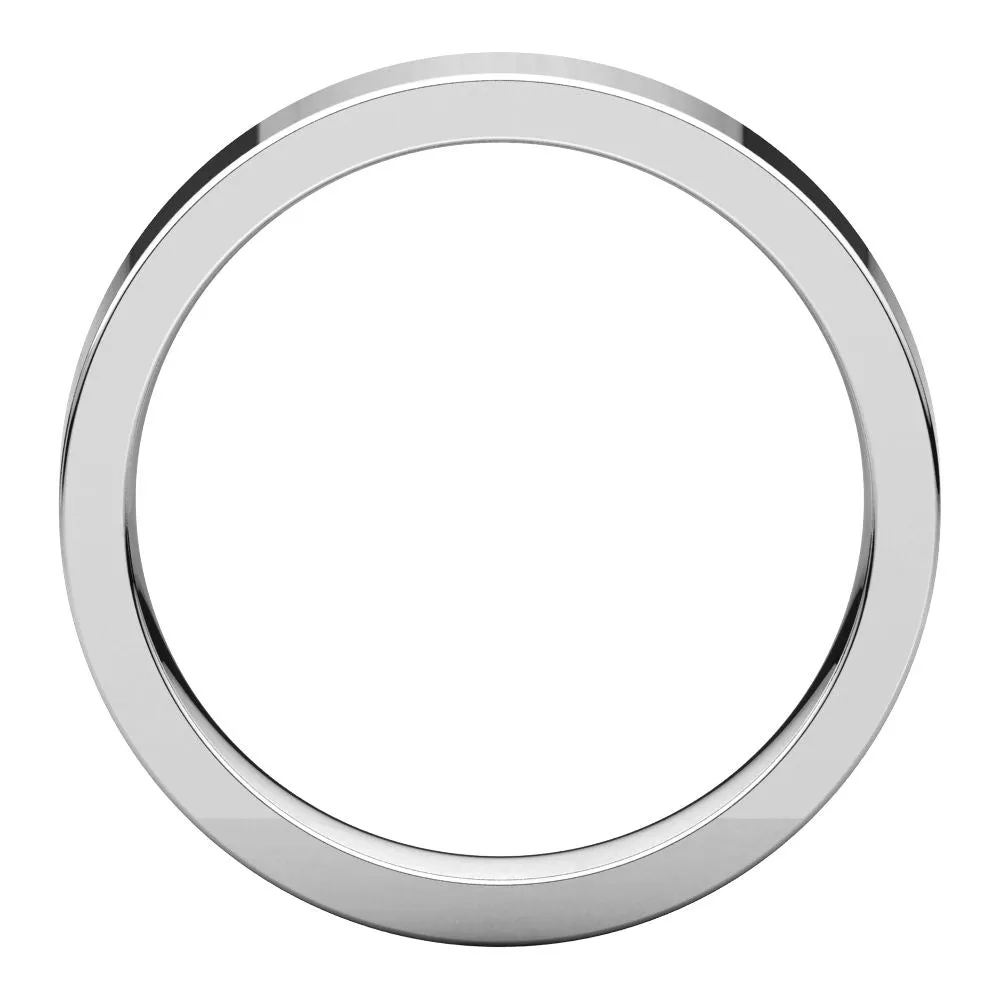 10k White Gold 4mm Flat Comfort Fit Band, Size 8