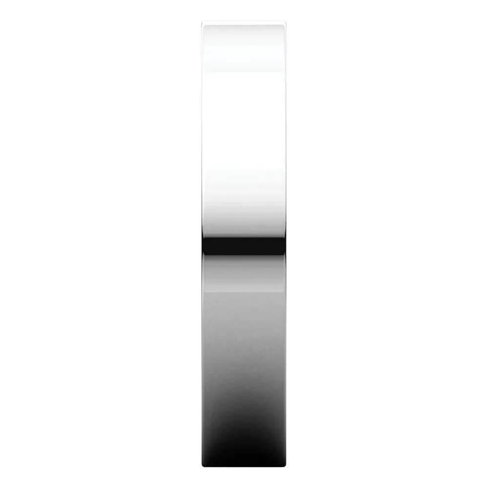 10k White Gold 4mm Flat Comfort Fit Band, Size 8