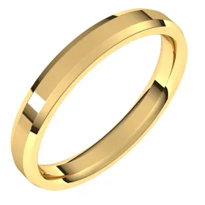 10K Yellow 3 mm Beveled Edge Comfort Fit Light Band