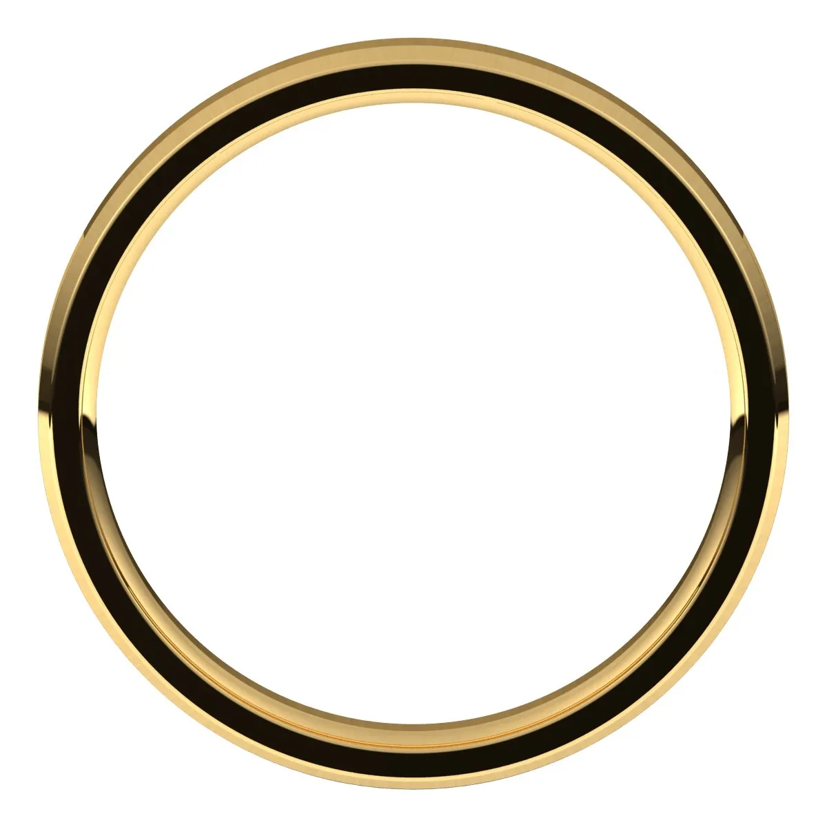 10K Yellow 3 mm Beveled Edge Comfort Fit Light Band