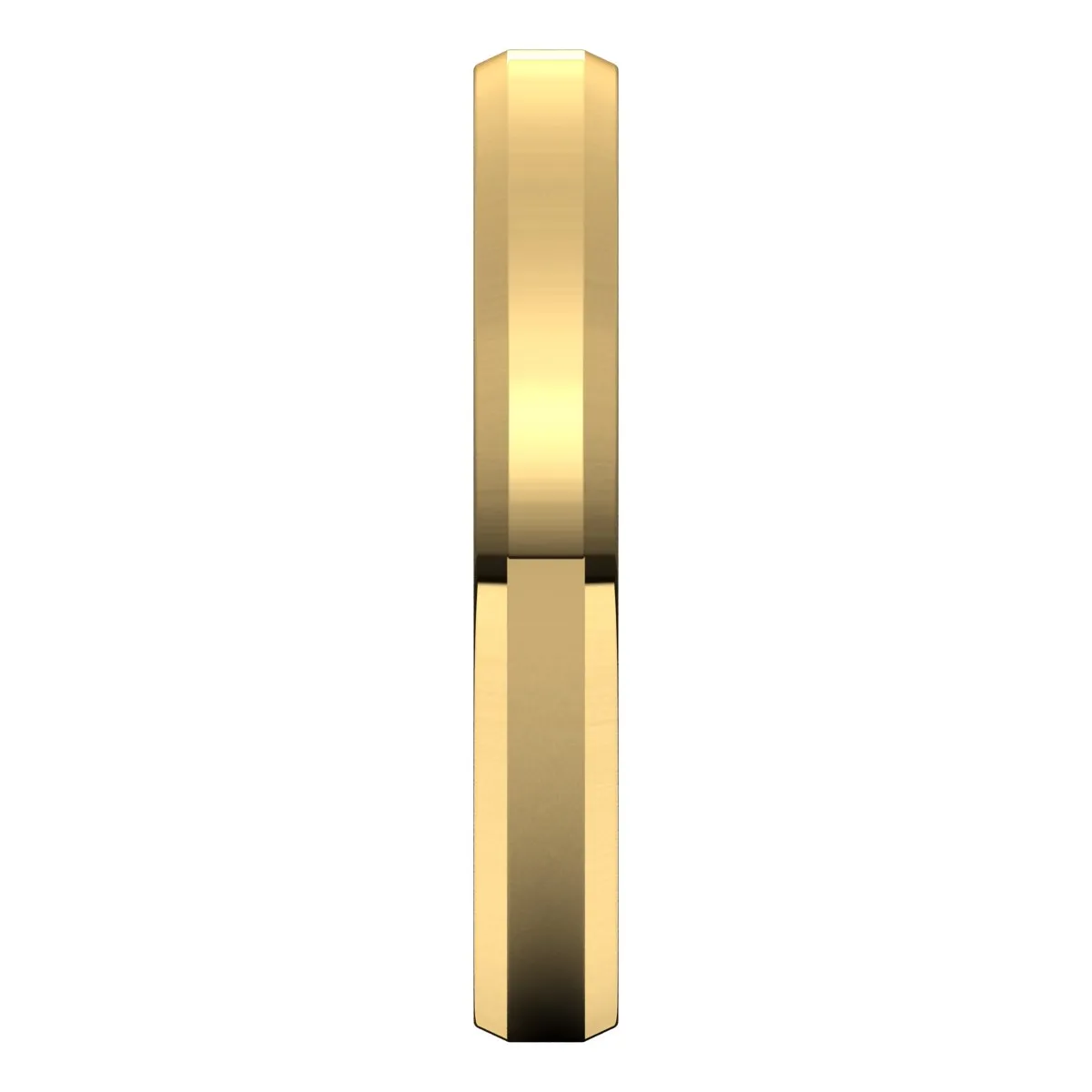 10K Yellow 3 mm Beveled Edge Comfort Fit Light Band