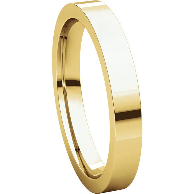 10k Yellow Gold 3mm Flat Comfort Fit Band, Size 6