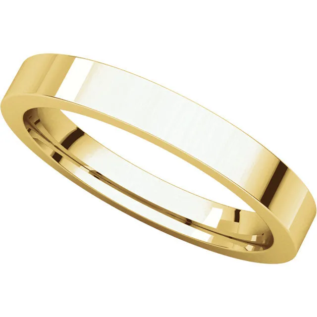 10k Yellow Gold 3mm Flat Comfort Fit Band, Size 6