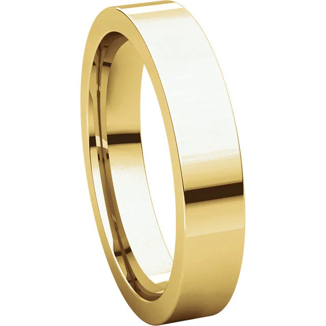 10k Yellow Gold 4mm Flat Comfort Fit Band, Size 6