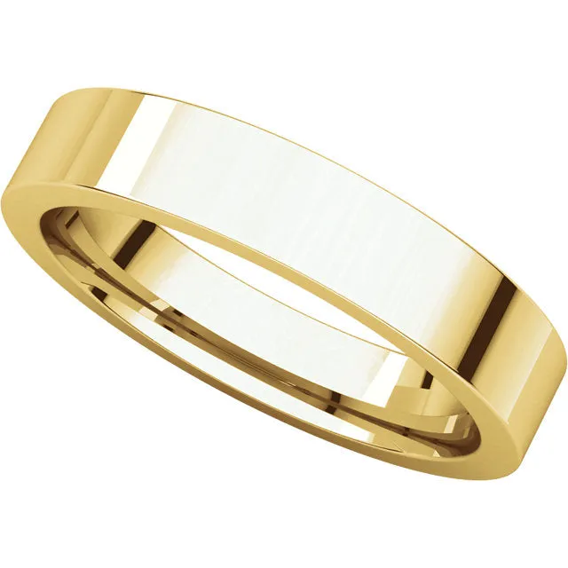 10k Yellow Gold 4mm Flat Comfort Fit Band, Size 6