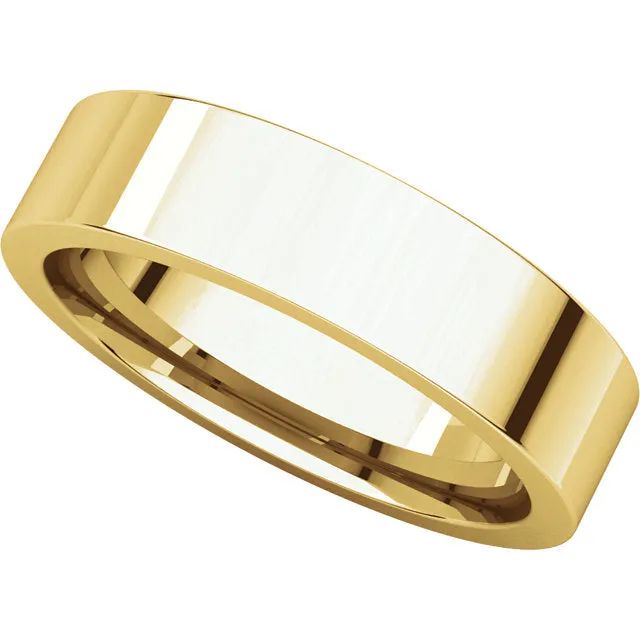 10k Yellow Gold 5mm Flat Comfort Fit Band, Size 10