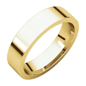 10k Yellow Gold 5mm Flat Comfort Fit Band, Size 10