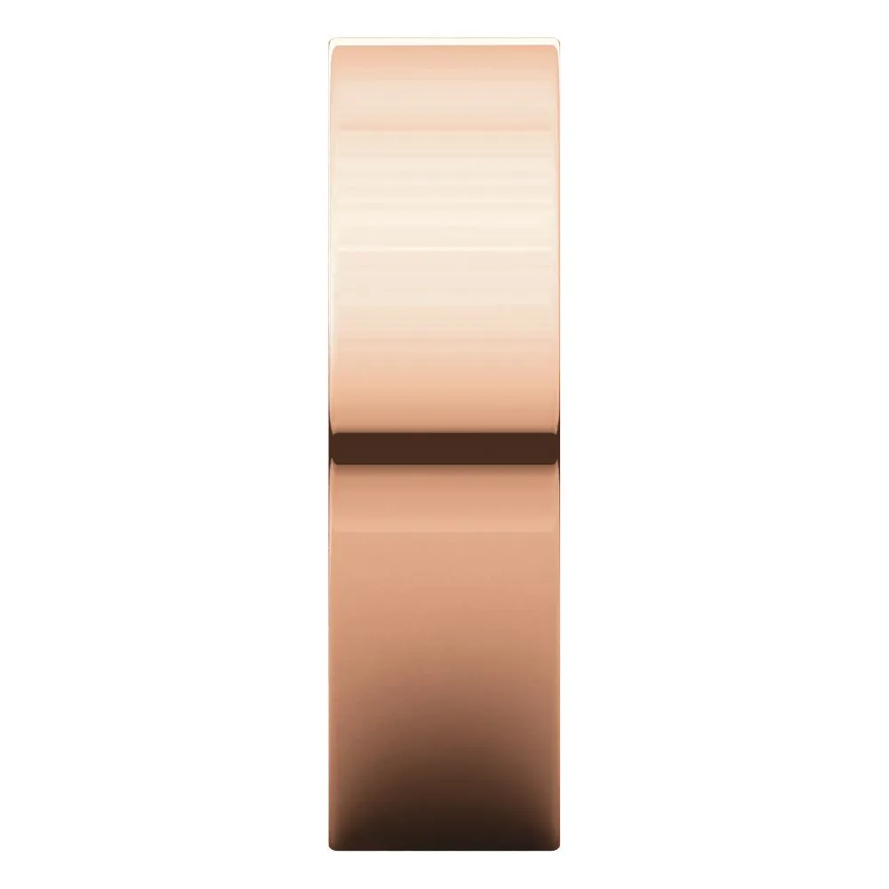 14k Rose Gold 6mm Flat Comfort Fit Band, Size 8.5