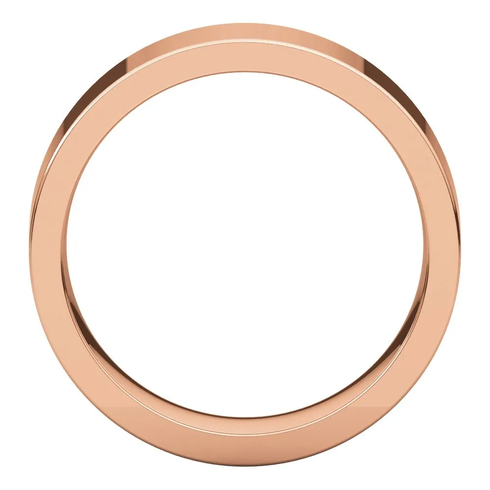 14k Rose Gold 6mm Flat Comfort Fit Band, Size 8.5