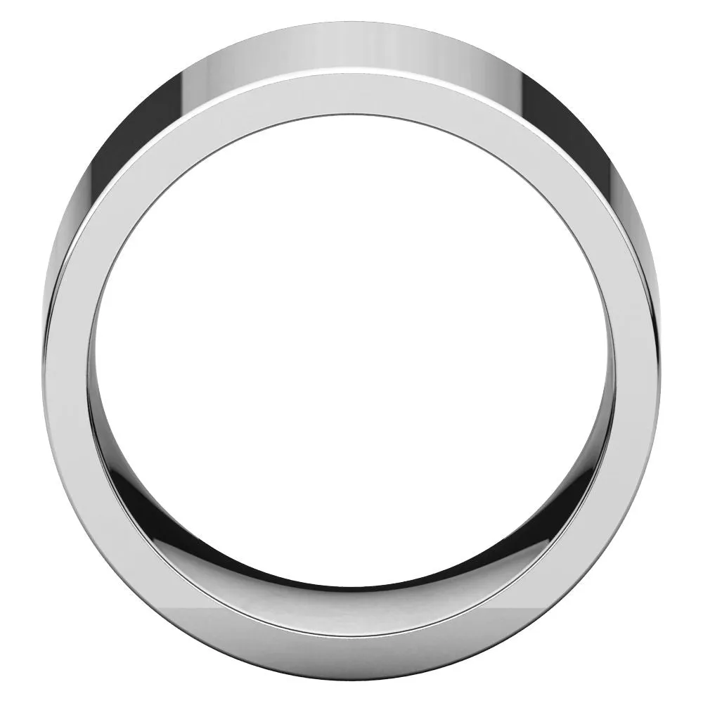 14k White Gold 12mm Flat Comfort Fit Band, Size 10