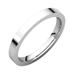 14k White Gold 2.5mm Flat Comfort Fit Band, Size 4