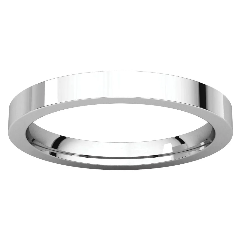 14k White Gold 2.5mm Flat Comfort Fit Band, Size 4
