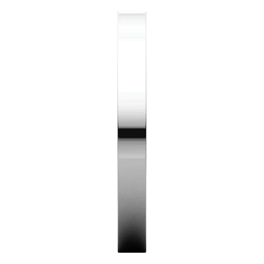 14k White Gold 2.5mm Flat Comfort Fit Band, Size 6.5