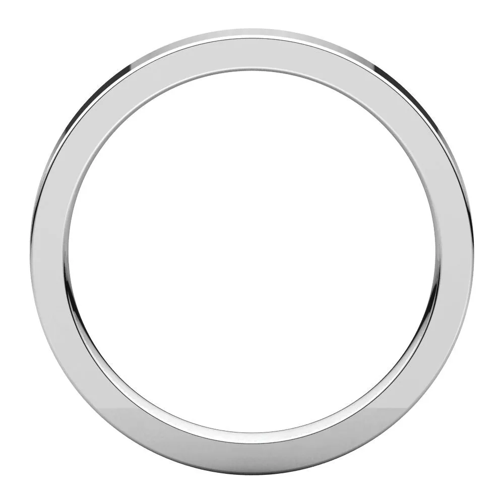 14k White Gold 2.5mm Flat Comfort Fit Band, Size 6.5