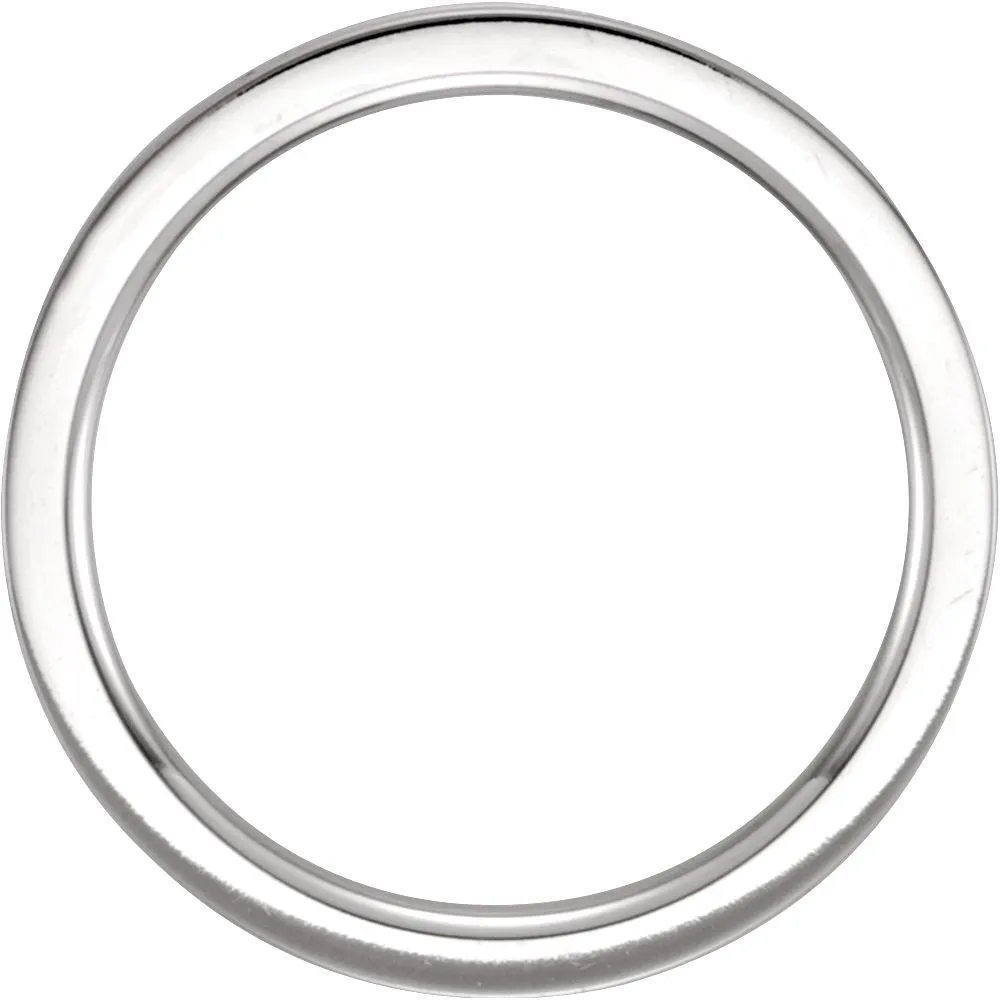 14k White Gold 2mm Flat Comfort Fit Milgrain Band Size 6.5