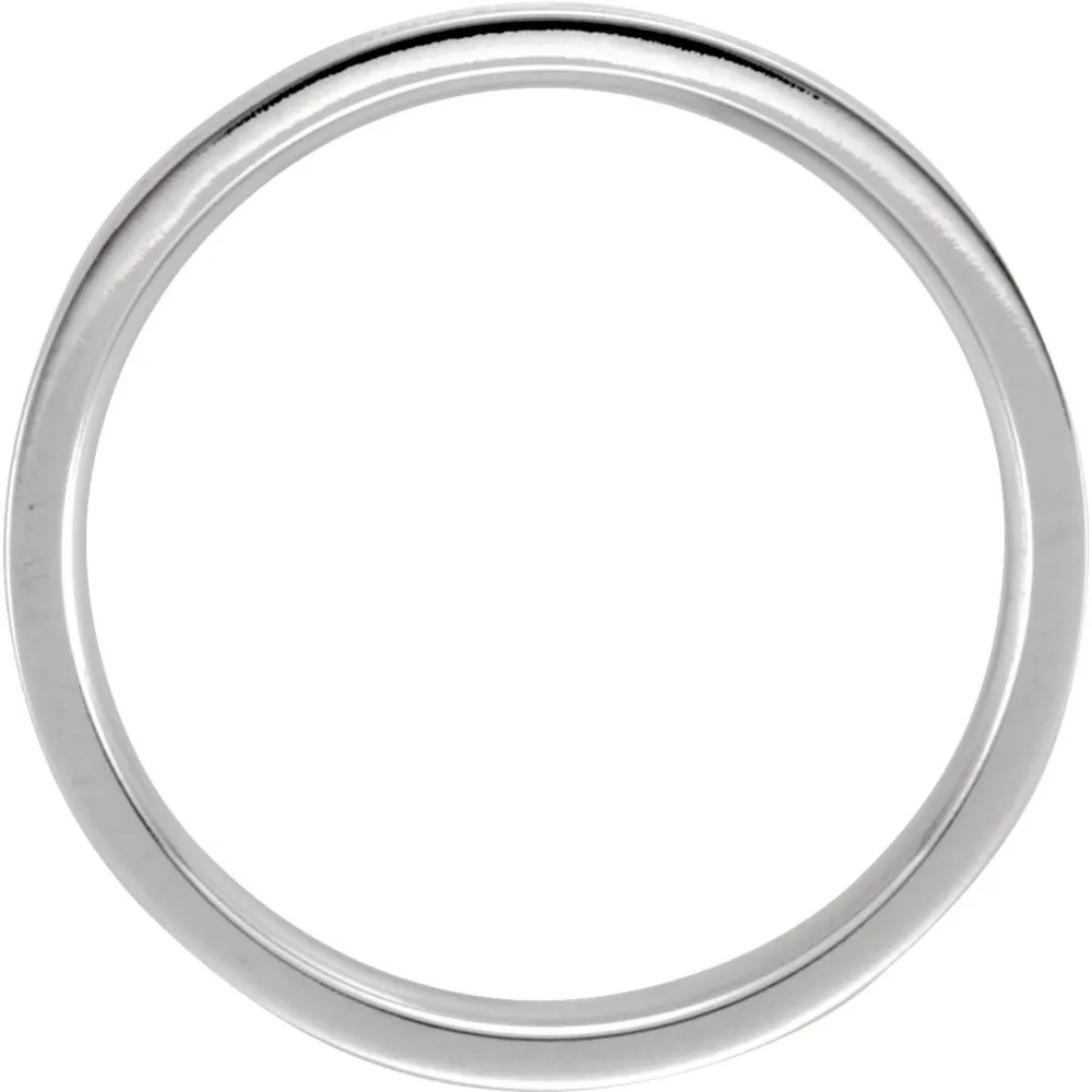 14k White Gold 4mm Flat Comfort Fit Milgrain Band Size 6