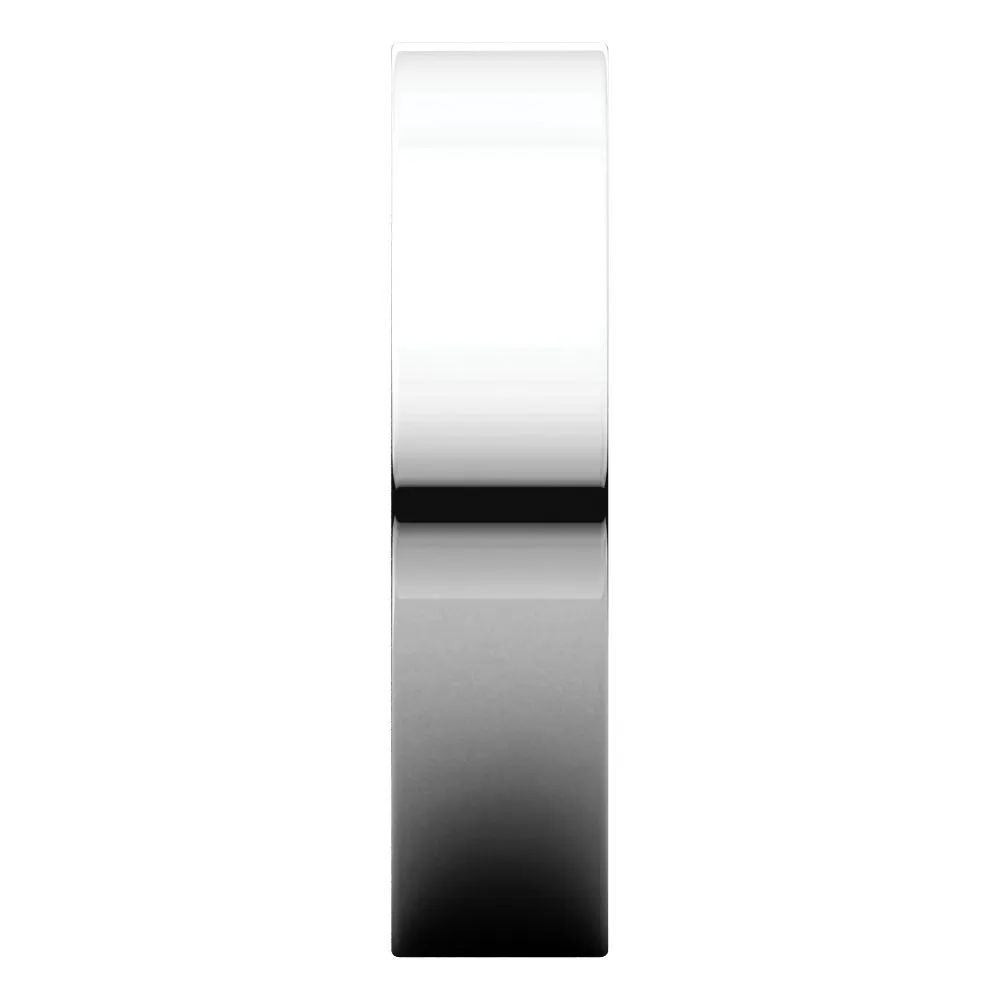 14k White Gold 5mm Flat Comfort Fit Band, Size 10