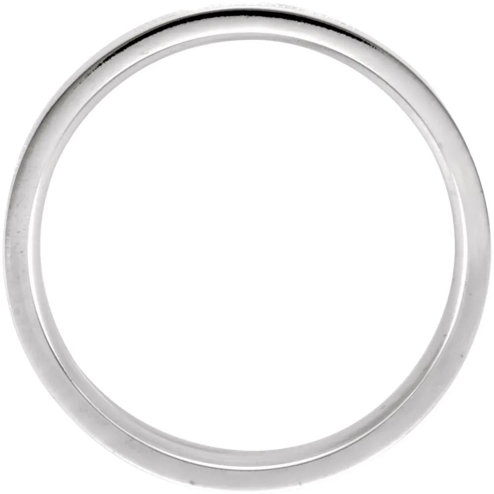 14k White Gold 6mm Flat Comfort Fit Milgrain Band Size 10
