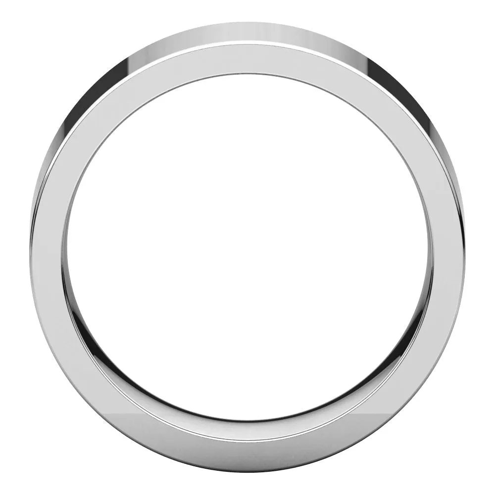 14k White Gold 7mm Flat Comfort Fit Band, Size 5