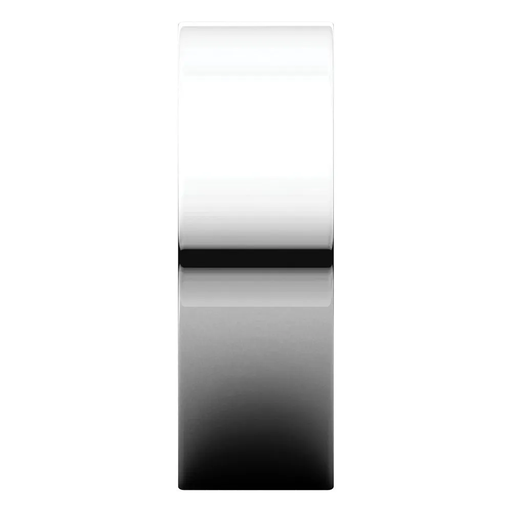 14k White Gold 7mm Flat Comfort Fit Band, Size 5
