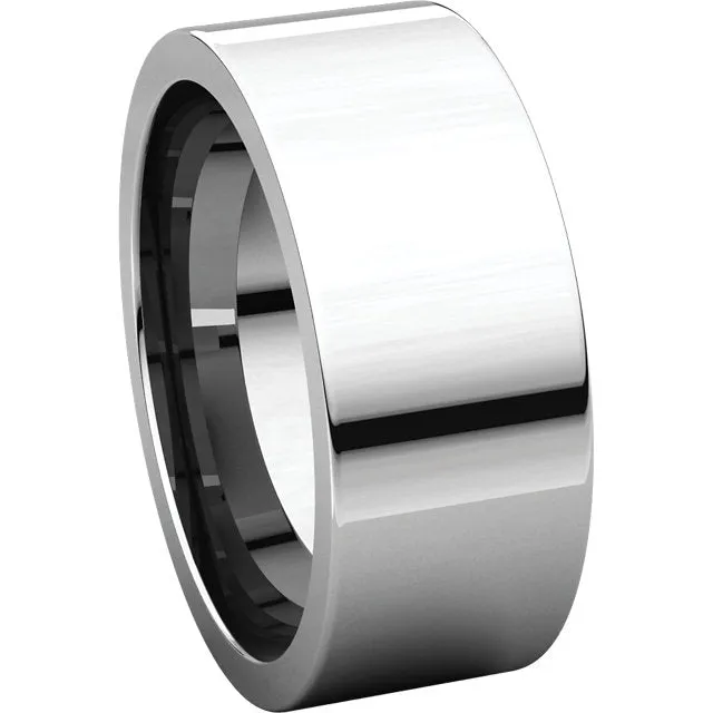14k White Gold 8mm Flat Comfort Fit Band, Size 6