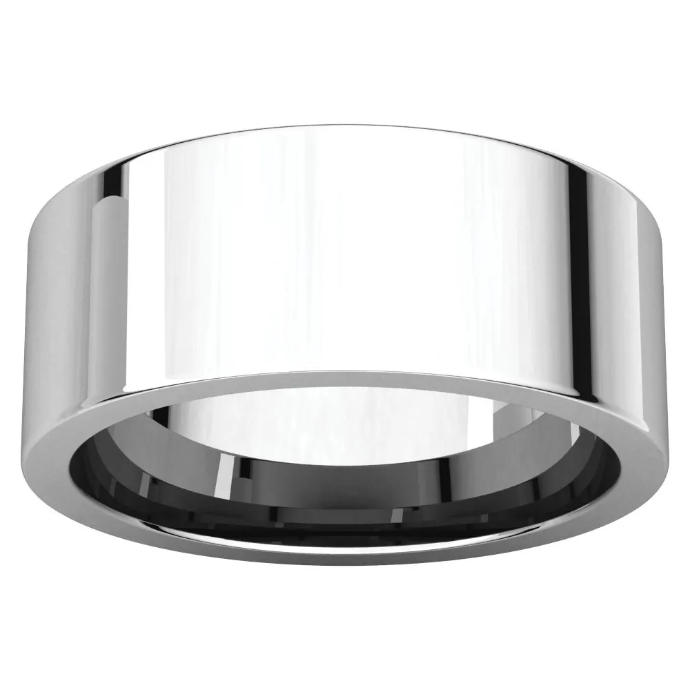 14k White Gold 8mm Flat Comfort Fit Band, Size 6