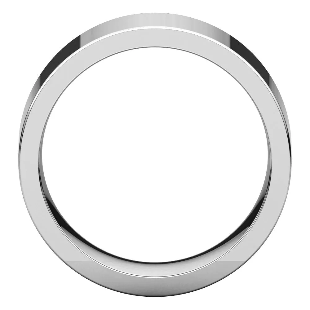 14k White Gold 8mm Flat Comfort Fit Band, Size 6