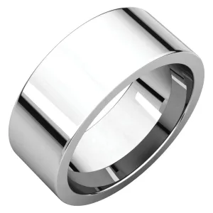 14k White Gold 8mm Flat Comfort Fit Band, Size 6