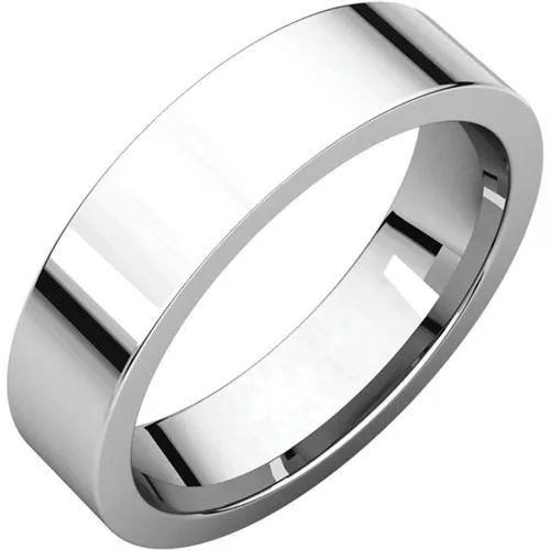 14K White Gold Flat Comfort Fit Band