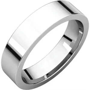 14K White Gold Flat Comfort Fit Band