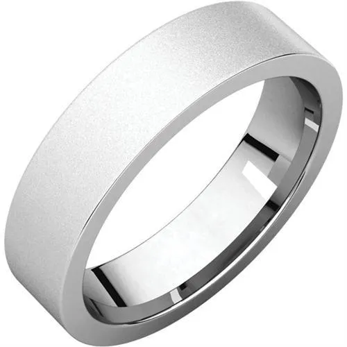 14K White Gold Flat Comfort Fit Band
