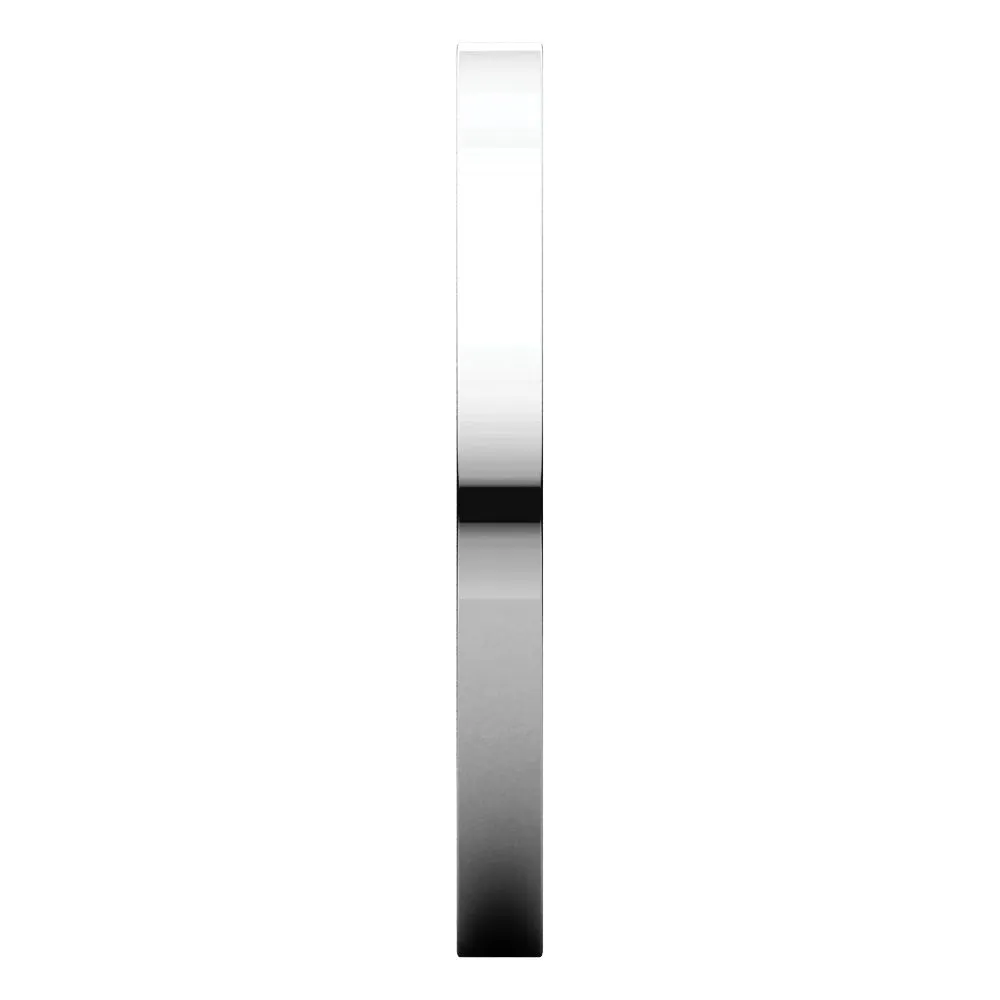 14K X1 White 2mm Flat Comfort Fit Band, Size 6