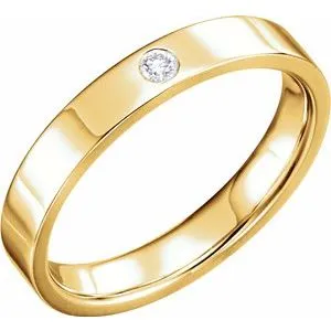 14K Yellow .06 CTW Diamond Flat Band Size 7