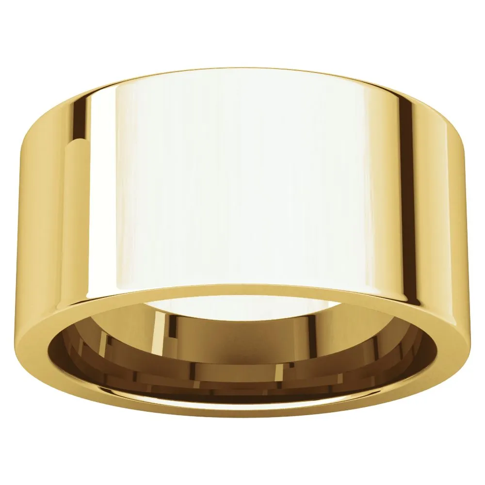 14k Yellow Gold 10mm Flat Comfort Fit Band, Size 10