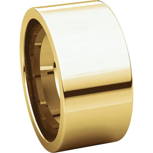 14k Yellow Gold 10mm Flat Comfort Fit Band, Size 10