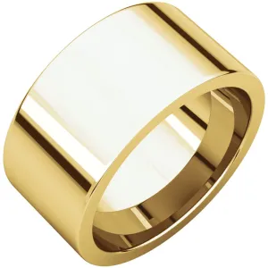 14k Yellow Gold 10mm Flat Comfort Fit Band, Size 10