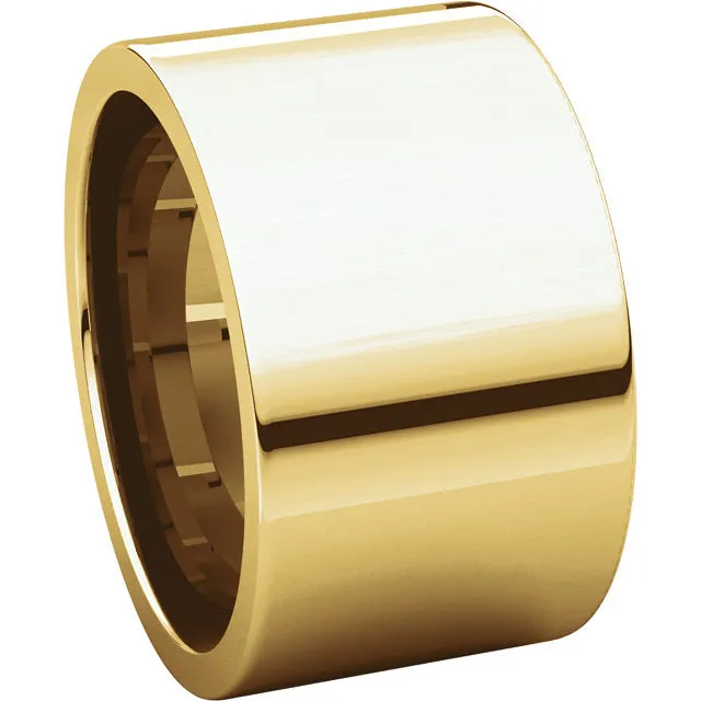 14k Yellow Gold 12mm Flat Comfort Fit Band, Size 7