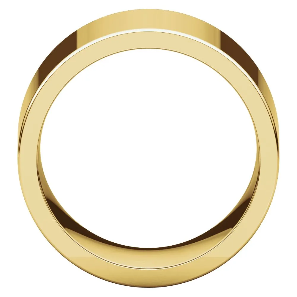14k Yellow Gold 12mm Flat Comfort Fit Band, Size 7