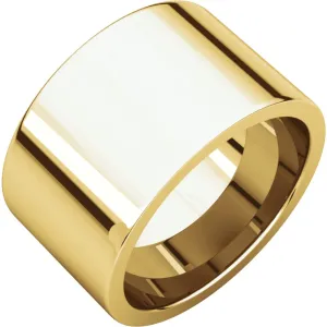 14k Yellow Gold 12mm Flat Comfort Fit Band, Size 7