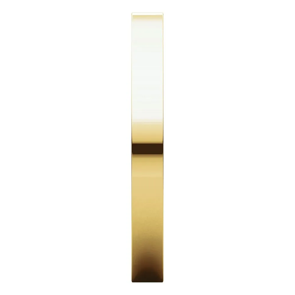 14k Yellow Gold 2.5mm Flat Comfort Fit Band, Size 7.5