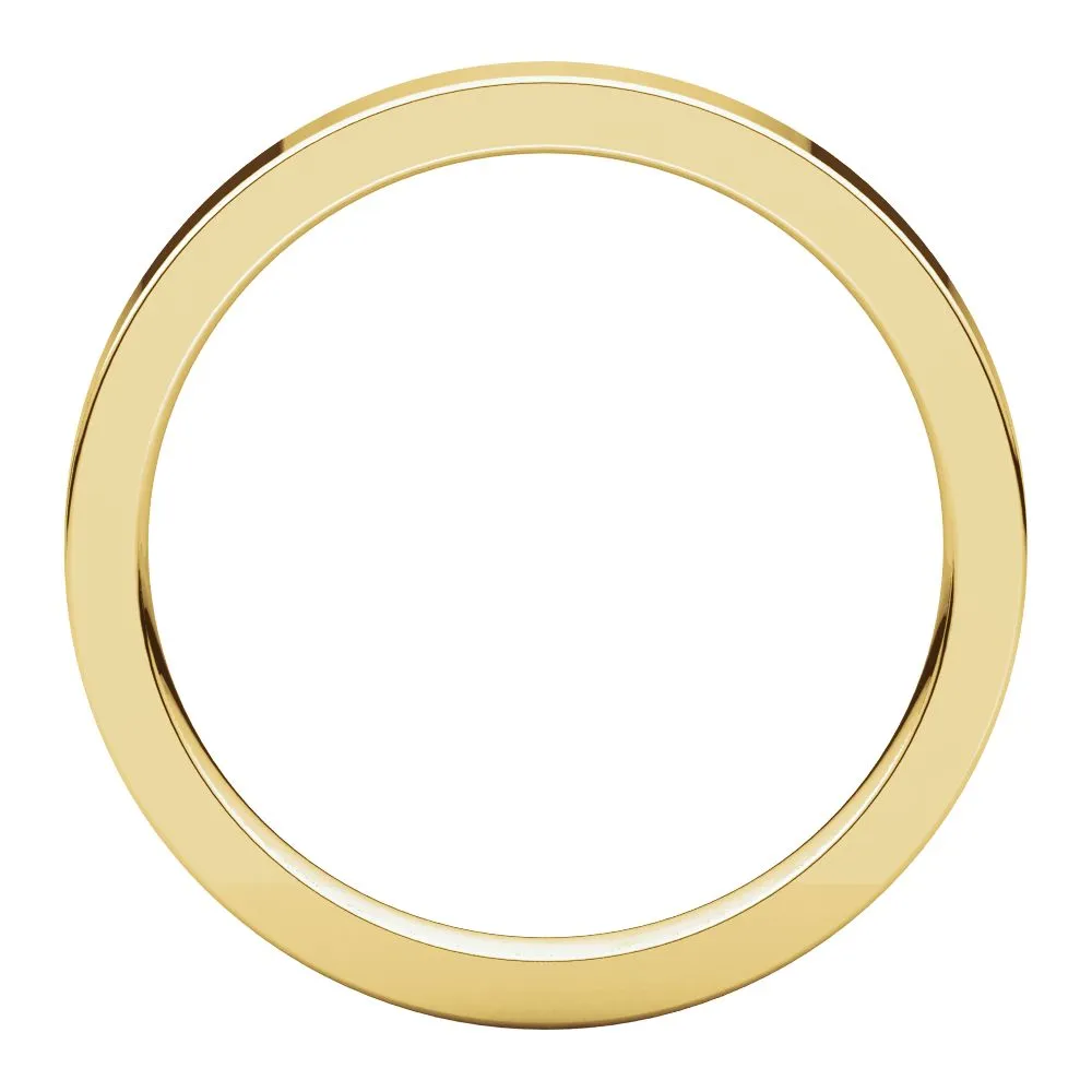 14k Yellow Gold 2.5mm Flat Comfort Fit Band, Size 7.5