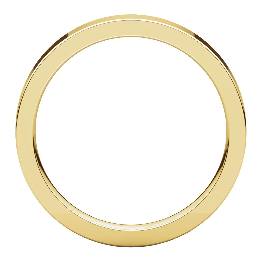14k Yellow Gold 3mm Flat Comfort Fit Band, Size 9
