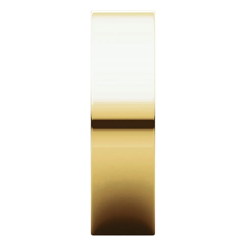 14k Yellow Gold 6mm Flat Comfort Fit Band, Size 12