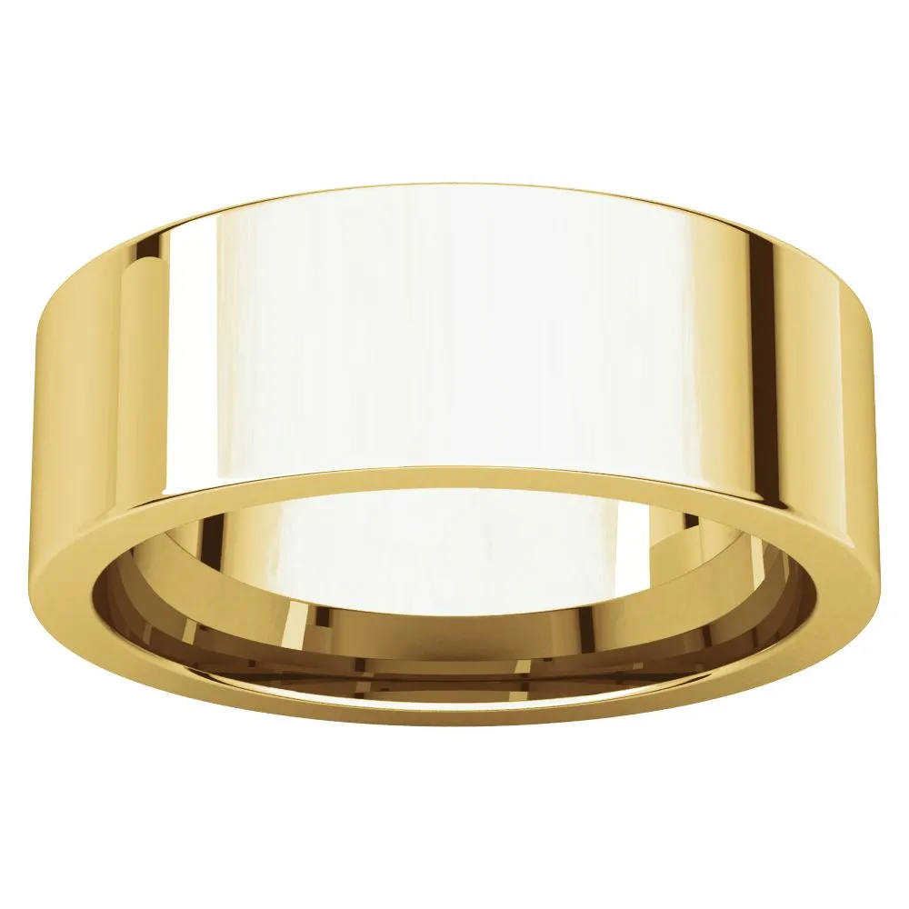 14k Yellow Gold 7mm Flat Comfort Fit Band, Size 10