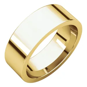 14k Yellow Gold 7mm Flat Comfort Fit Band, Size 7